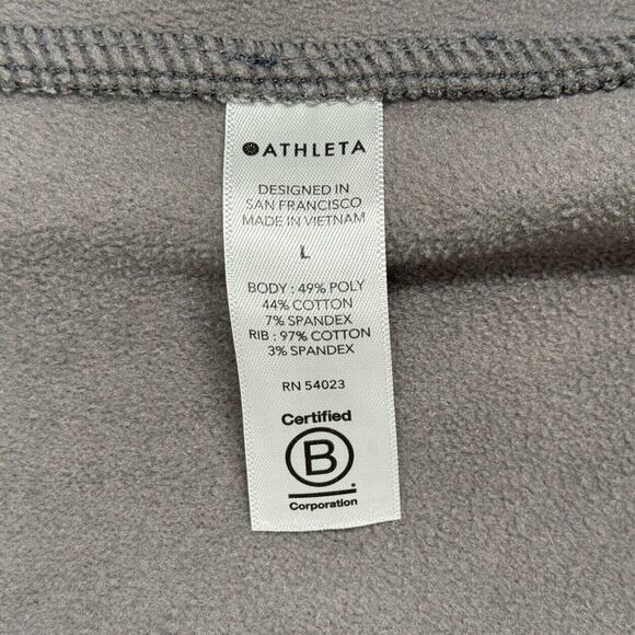 Athleta Sweatshirt Womens Large Gray Heather Libra Triumph Printed Hoodie Casual - Picture 9 of 11